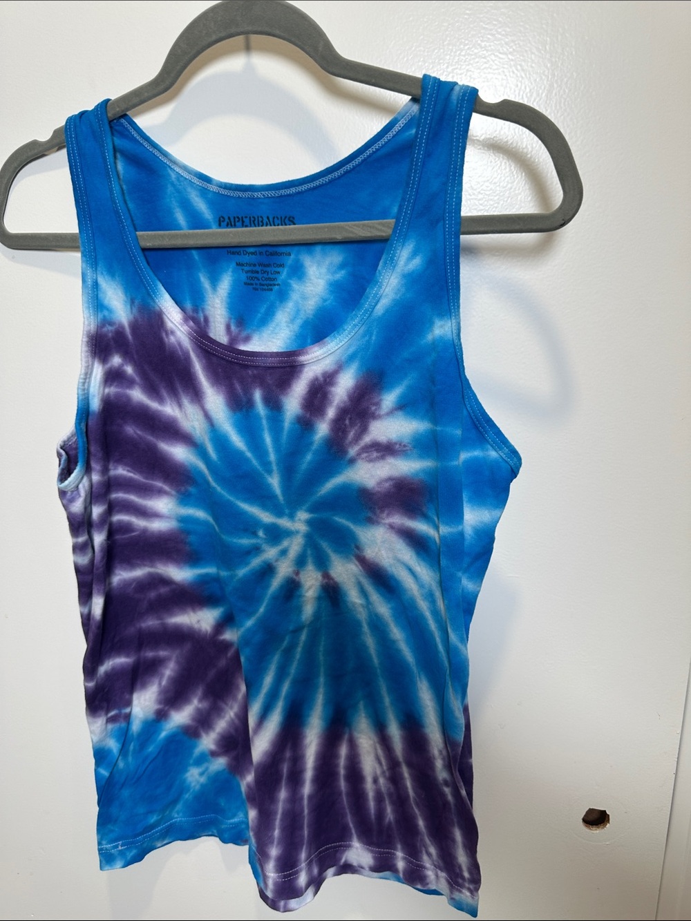 Paperbacks Blue & Purple Tie-Dye Spiral Tank (61)